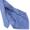 CRAVATTA SARTORIALE 9 PIEGHE IN SETA AZZURRO POLVERE Microfantasia fiore