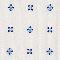 CRAVATTA SARTORIALE 7 PIEGHE IN SETA BIANCA Microfantasia fiore