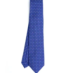 CRAVATTA SARTORIALE 5 PIEGHE IN SETA BLUETTE Microfantasia fiore