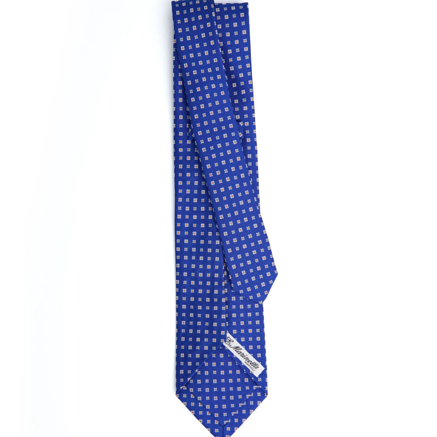 CRAVATTA SARTORIALE 5 PIEGHE IN SETA BLUETTE Microfantasia fiore