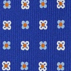CRAVATTA SARTORIALE 5 PIEGHE IN SETA BLUETTE Microfantasia fiore