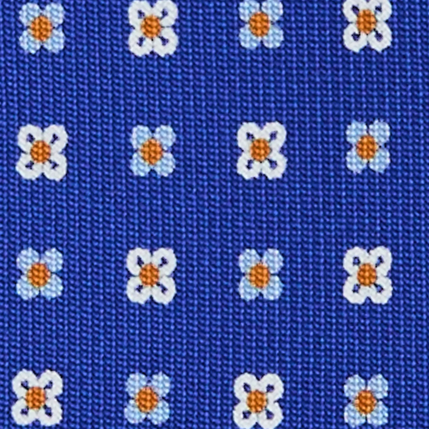 CRAVATTA SARTORIALE 5 PIEGHE IN SETA BLUETTE Microfantasia fiore