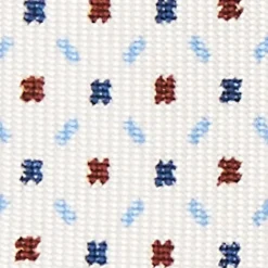 CRAVATTA SARTORIALE 7 PIEGHE IN SETA BIANCA Microfantasia fiore