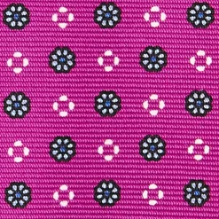 CRAVATTA SARTORIALE 5 PIEGHE IN SETA FUCSIA Microfantasia fiore
