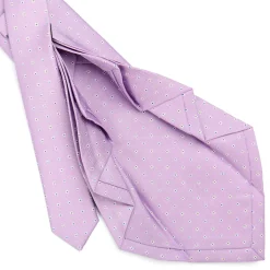 CRAVATTA SARTORIALE 9 PIEGHE IN SETA LILLA Microfantasia fiore