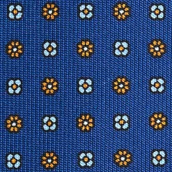 CRAVATTA SARTORIALE 5 PIEGHE IN SETA BLUETTE Microfantasia fiore