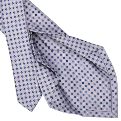 CRAVATTA SARTORIALE 5 PIEGHE IN SETA GRIGIO CHIARO Microfantasia fiore
