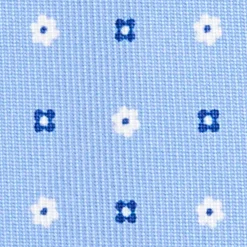 CRAVATTA SARTORIALE 9 PIEGHE IN SETA AZZURRA Microfantasia fiore