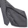 CRAVATTA SARTORIALE 5 PIEGHE IN SETA GRIGIO SCURO Microfantasia fiore