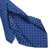 CRAVATTA SARTORIALE 7 PIEGHE IN SETA BLU Microfantasia fiore