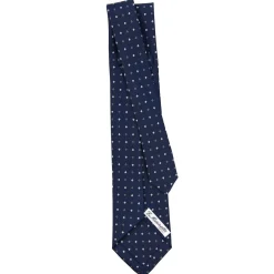 CRAVATTA SARTORIALE 5 PIEGHE IN SETA BLU SCUROMicrofantasia fiore