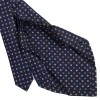 CRAVATTA SARTORIALE 7 PIEGHE IN SETA BLU SCURO Microfantasia fiore