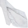 CRAVATTA SARTORIALE 7 PIEGHE IN SETA BIANCO Microfantasia fiore