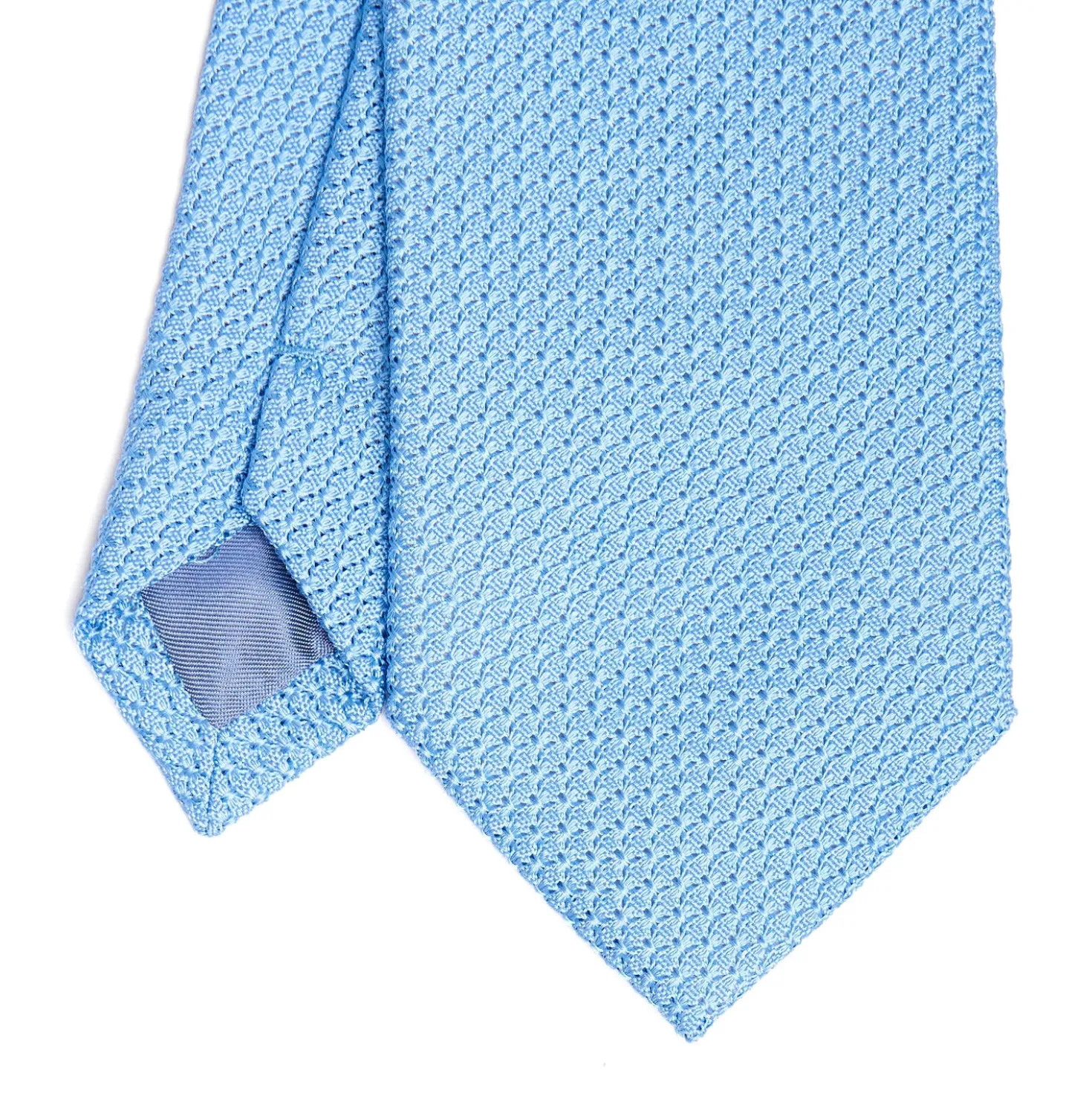 CRAVATTA SARTORIALE AZZURRA In garza di seta