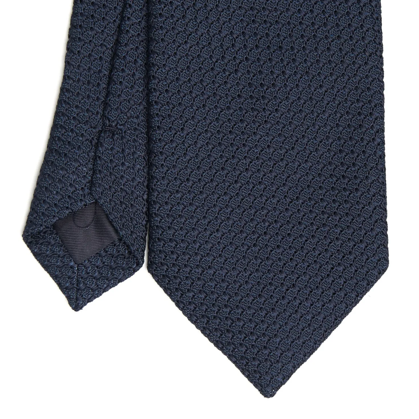 CRAVATTA SARTORIALE BLU SCURO In garza di seta
