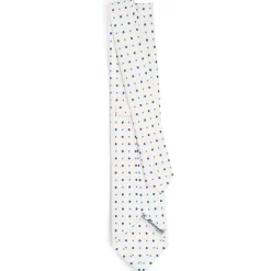 CRAVATTA SARTORIALE CLASSICA IN SETA BIANCA Microfantasia fiore