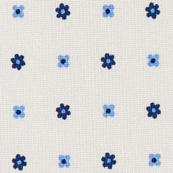 CRAVATTA SARTORIALE CLASSICA IN SETA BIANCA Microfantasia fiore
