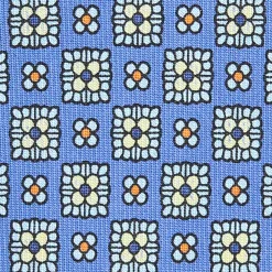 CRAVATTA SARTORIALE CLASSICA IN SETA AZZURRO POLVERE Microfantasia fiore