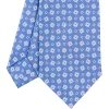 CRAVATTA SARTORIALE CLASSICA IN SETA AZZURRO POLVERE Microfantasia fiore