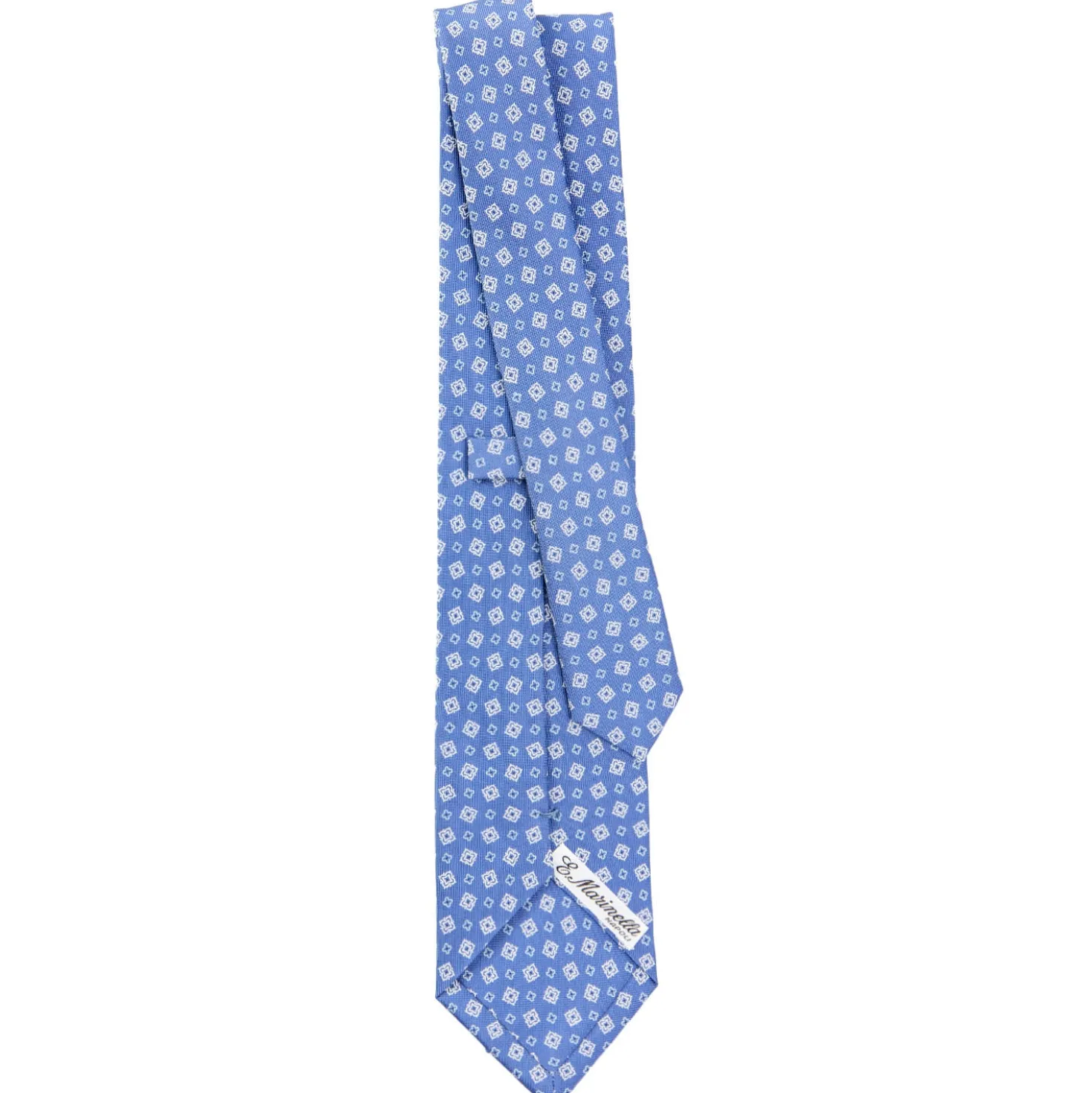 CRAVATTA SARTORIALE CLASSICA IN SETA AZZURRO POLVERE Microfantasia fiore