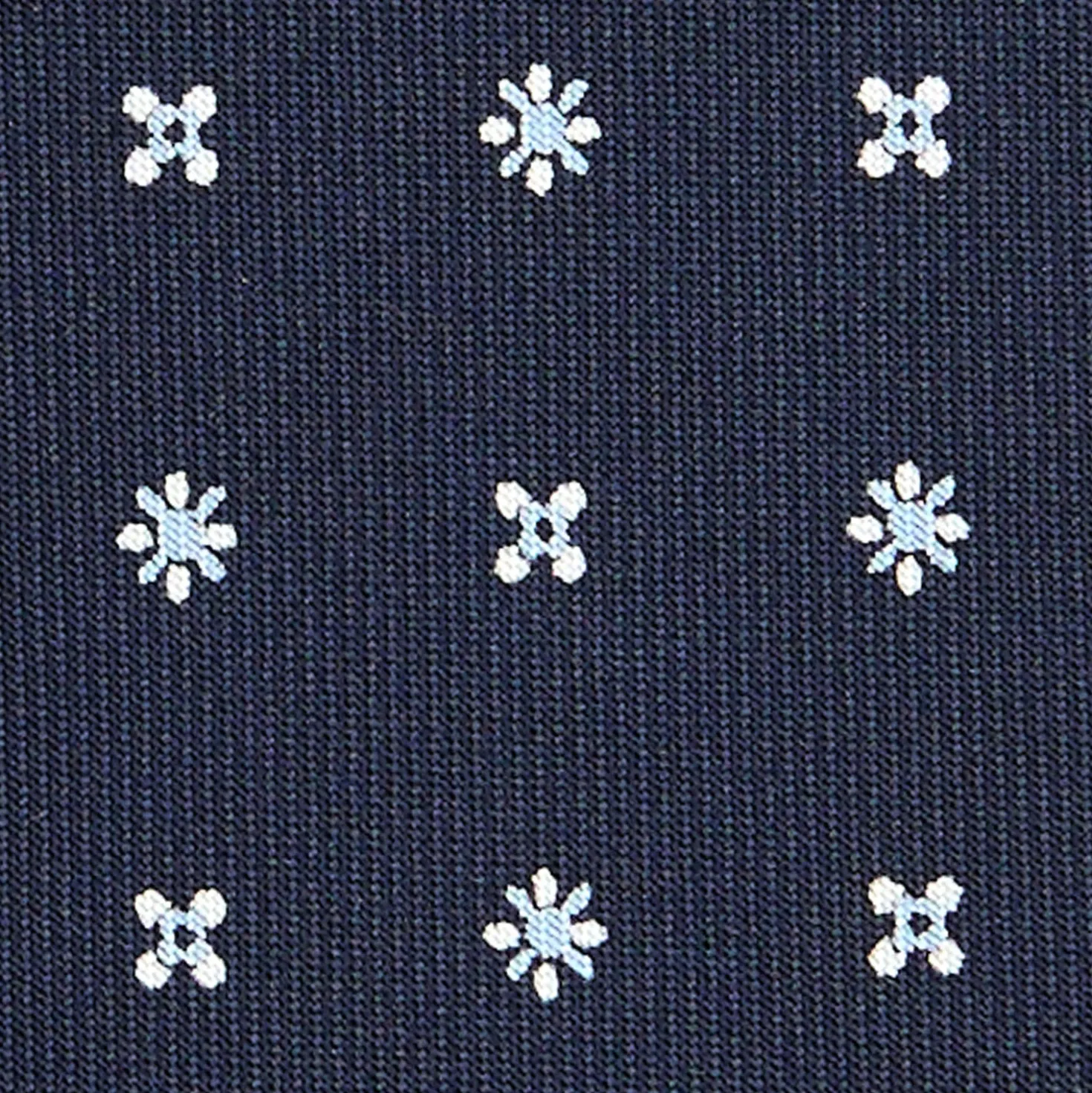 CRAVATTA SARTORIALE CLASSICA IN SETA BLU SCURO Microfantasia fiore