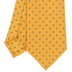 CRAVATTA SARTORIALE CLASSICA IN SETA GIALLA Microfantasia fiore