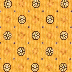 CRAVATTA SARTORIALE CLASSICA IN SETA GIALLA Microfantasia fiore