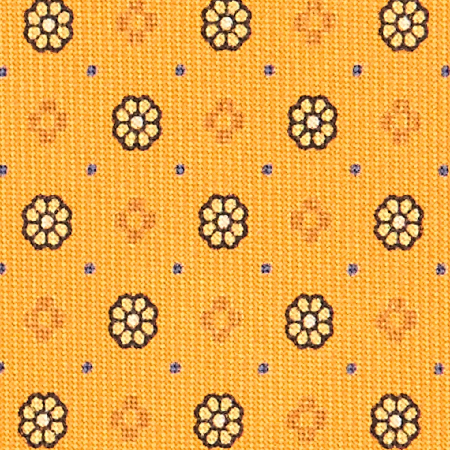 CRAVATTA SARTORIALE CLASSICA IN SETA GIALLA Microfantasia fiore