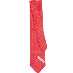 CRAVATTA SARTORIALE CLASSICA IN SETA ROSSA Microfantasia fiore