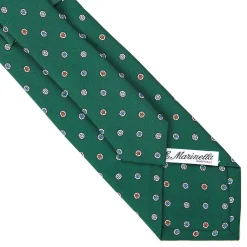 CRAVATTA SARTORIALE CLASSICA IN SETA VERDE SCURO Microfantasia fiore