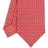 CRAVATTA SARTORIALE CLASSICA IN SETA ROSSA Microfantasia fiore
