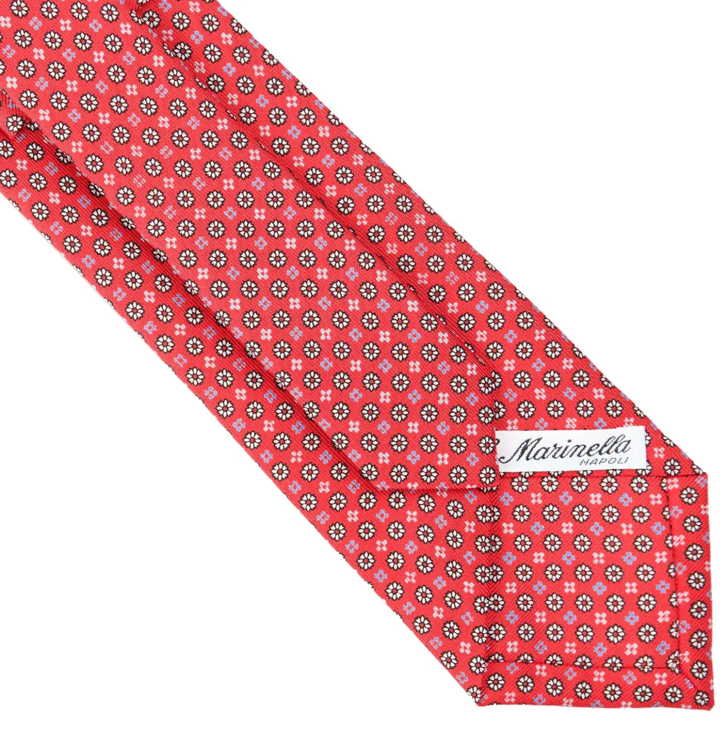 CRAVATTA SARTORIALE CLASSICA IN SETA ROSSA Microfantasia fiore