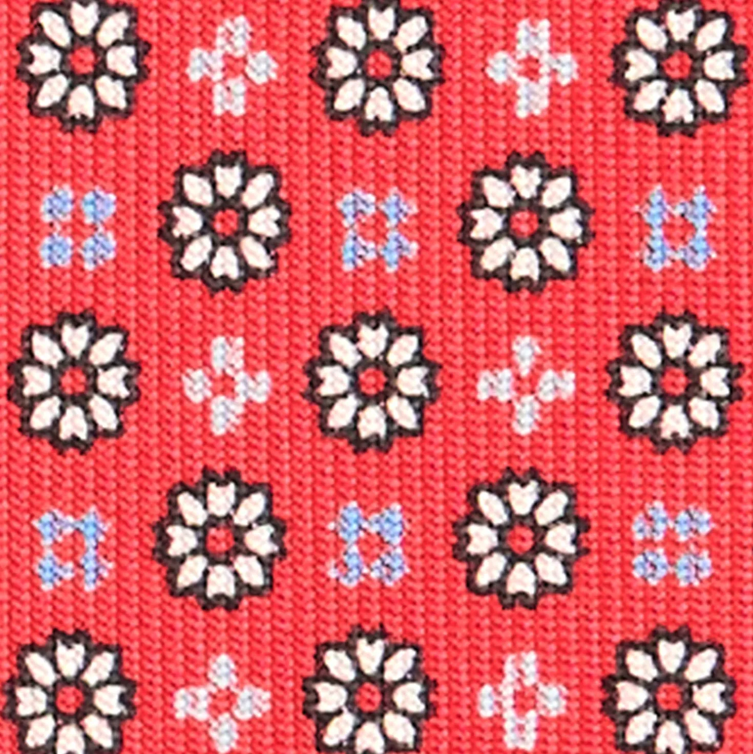 CRAVATTA SARTORIALE CLASSICA IN SETA ROSSA Microfantasia fiore
