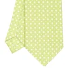 CRAVATTA SARTORIALE CLASSICA IN SETA VERDE CHIARO Microfantasia fiore