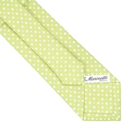 CRAVATTA SARTORIALE CLASSICA IN SETA VERDE CHIARO Microfantasia fiore