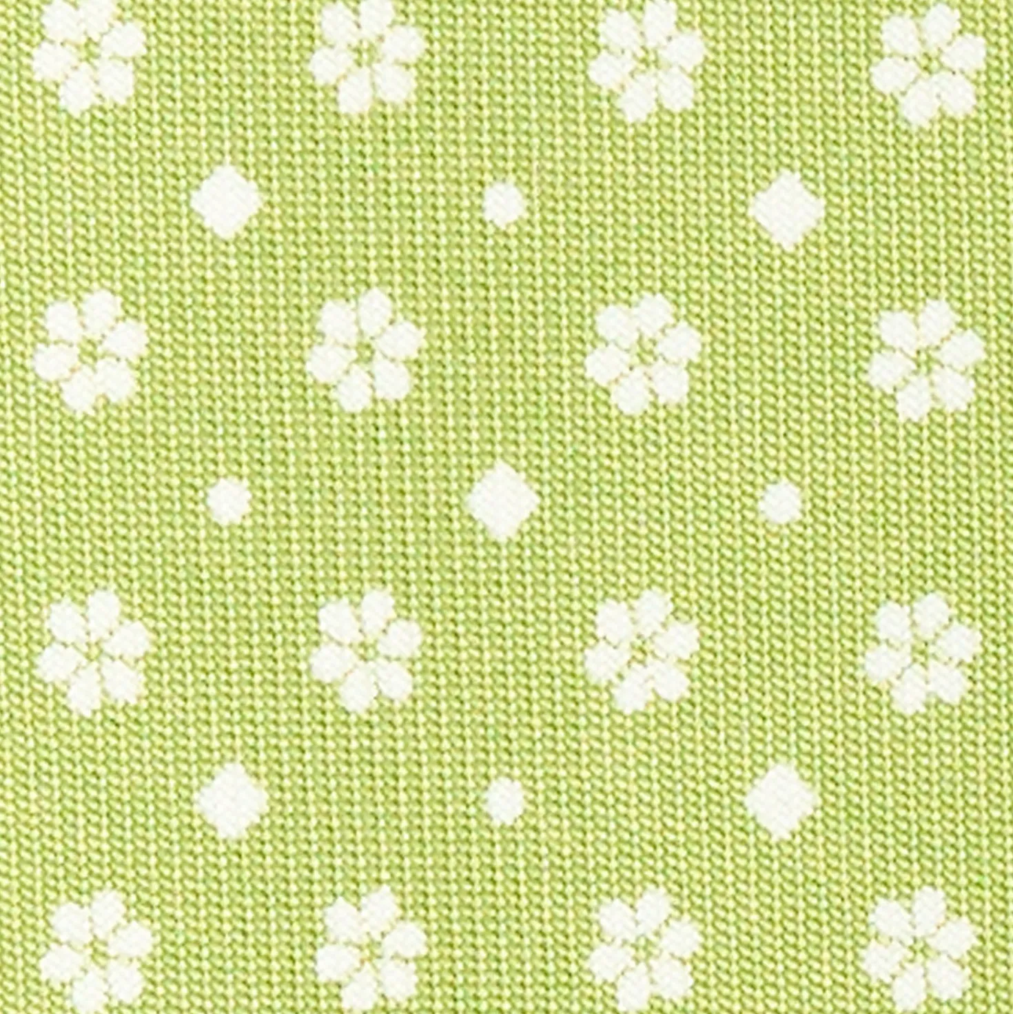 CRAVATTA SARTORIALE CLASSICA IN SETA VERDE CHIARO Microfantasia fiore