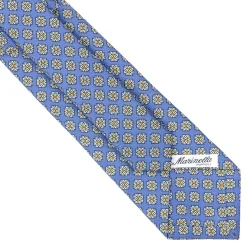 CRAVATTA SARTORIALE CLASSICA IN SETA AZZURRO POLVERE Microfantasia fiore
