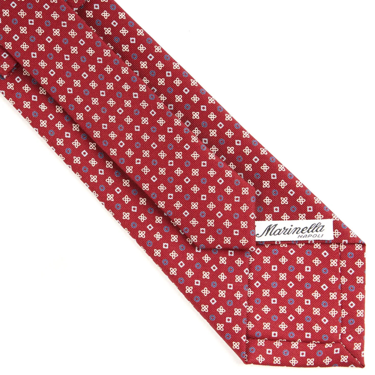 CRAVATTA SARTORIALE CLASSICA IN SETA BORDEAUX Microfantasia fiore