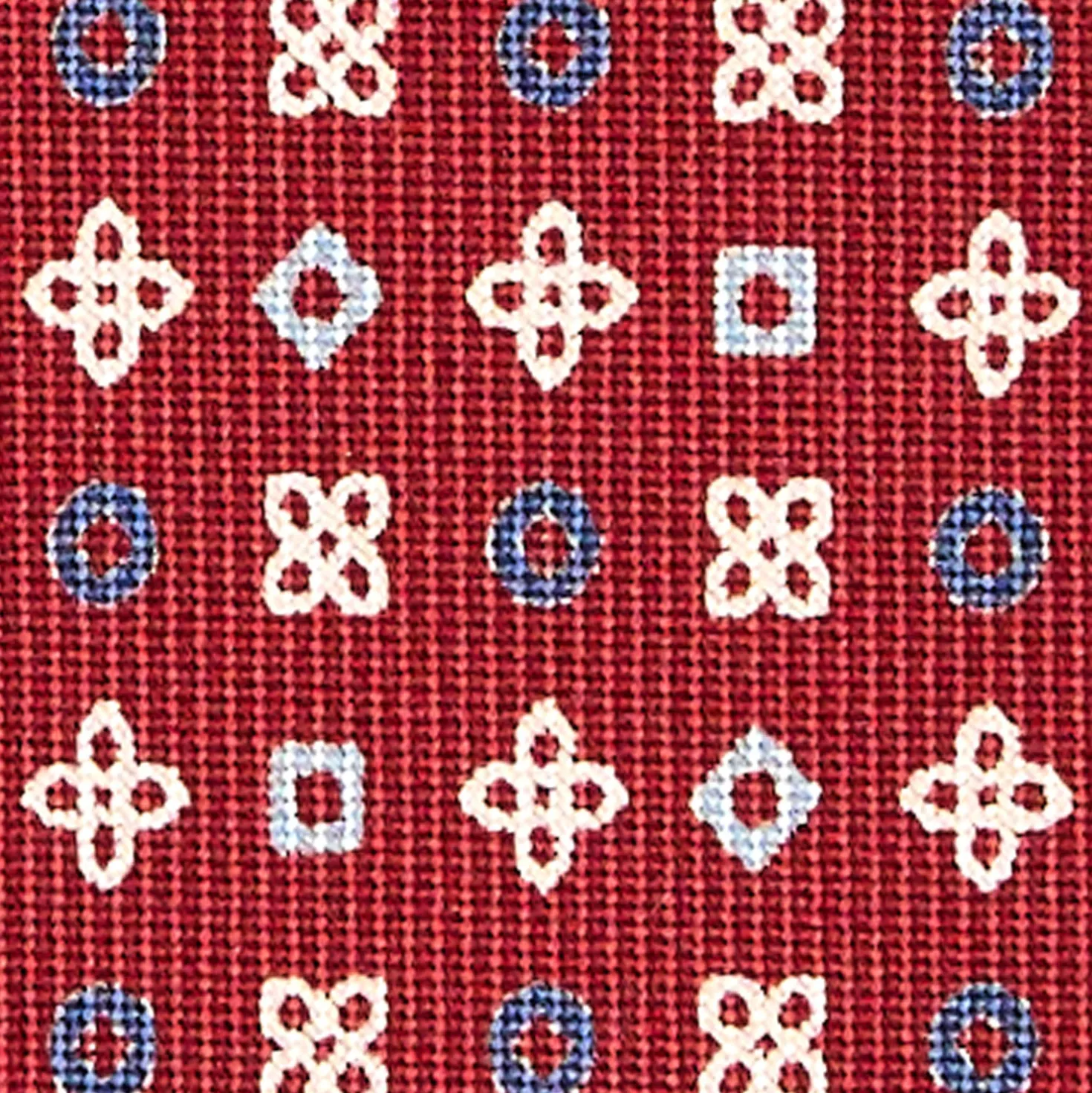 CRAVATTA SARTORIALE CLASSICA IN SETA BORDEAUX Microfantasia fiore