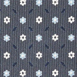 CRAVATTA SARTORIALE CLASSICA IN SETA GRIGIO SCURO Microfantasia fiore