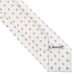 CRAVATTA SARTORIALE CLASSICA IN SETA BIANCA Microfantasia fiore
