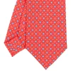 CRAVATTA SARTORIALE CLASSICA IN SETA ROSSA Microfantasia fiore