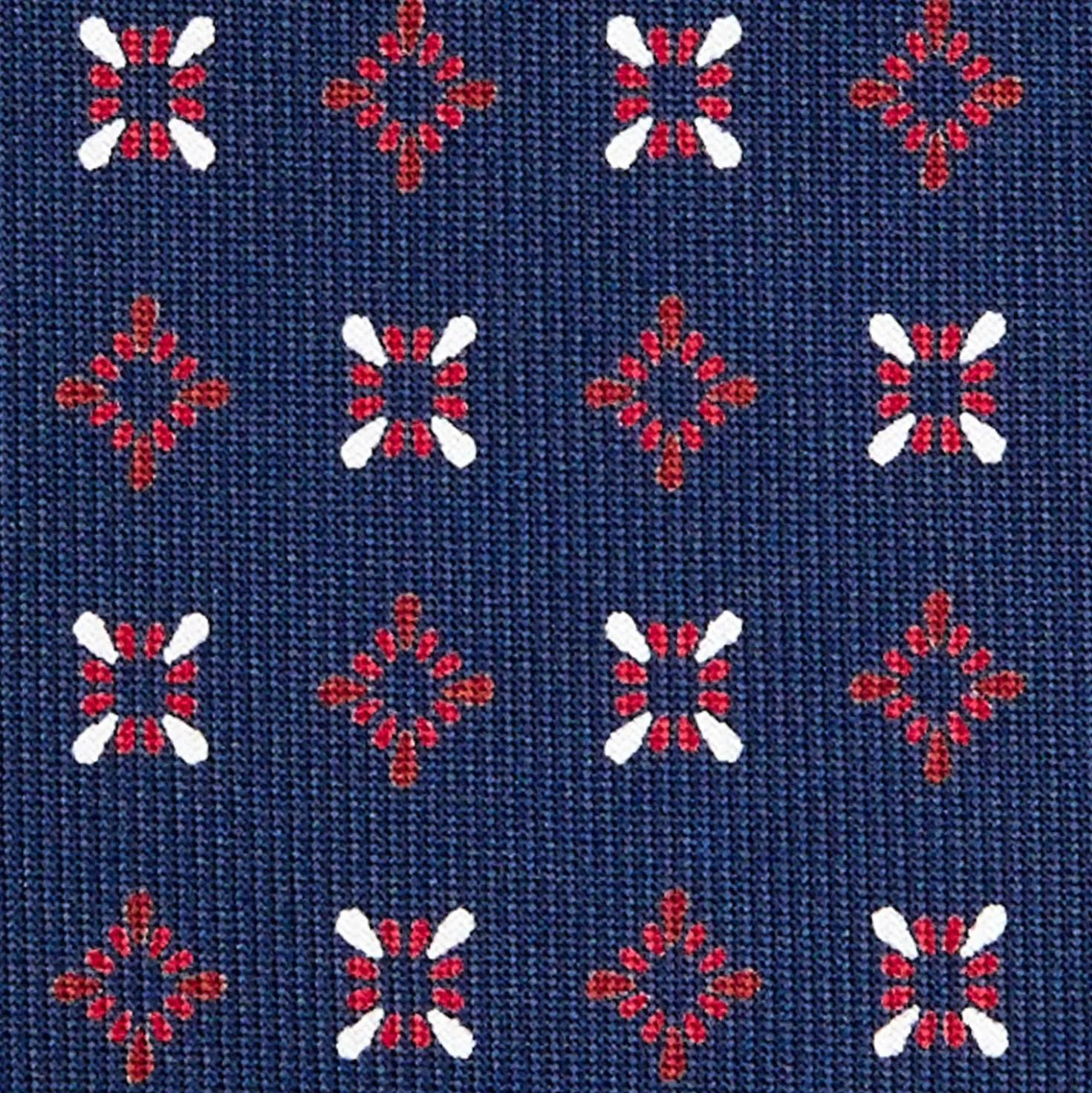 CRAVATTA SARTORIALE CLASSICA IN SETA BLU SCURO Microfantasia fiore