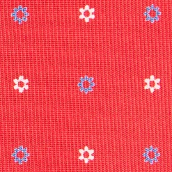 CRAVATTA SARTORIALE CLASSICA IN SETA ROSSA Microfantasia fiore