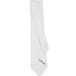 CRAVATTA SARTORIALE CLASSICA IN SETA BIANCA Microfantasia fiore