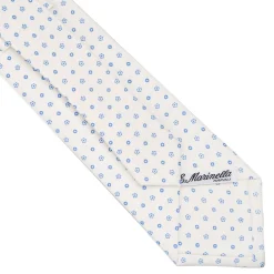 CRAVATTA SARTORIALE CLASSICA IN SETA BIANCA Microfantasia fiore