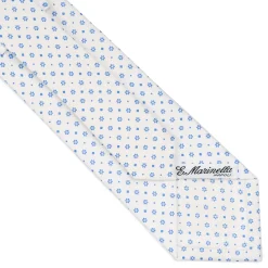 CRAVATTA SARTORIALE CLASSICA IN SETA BIANCA Microfantasia fiore