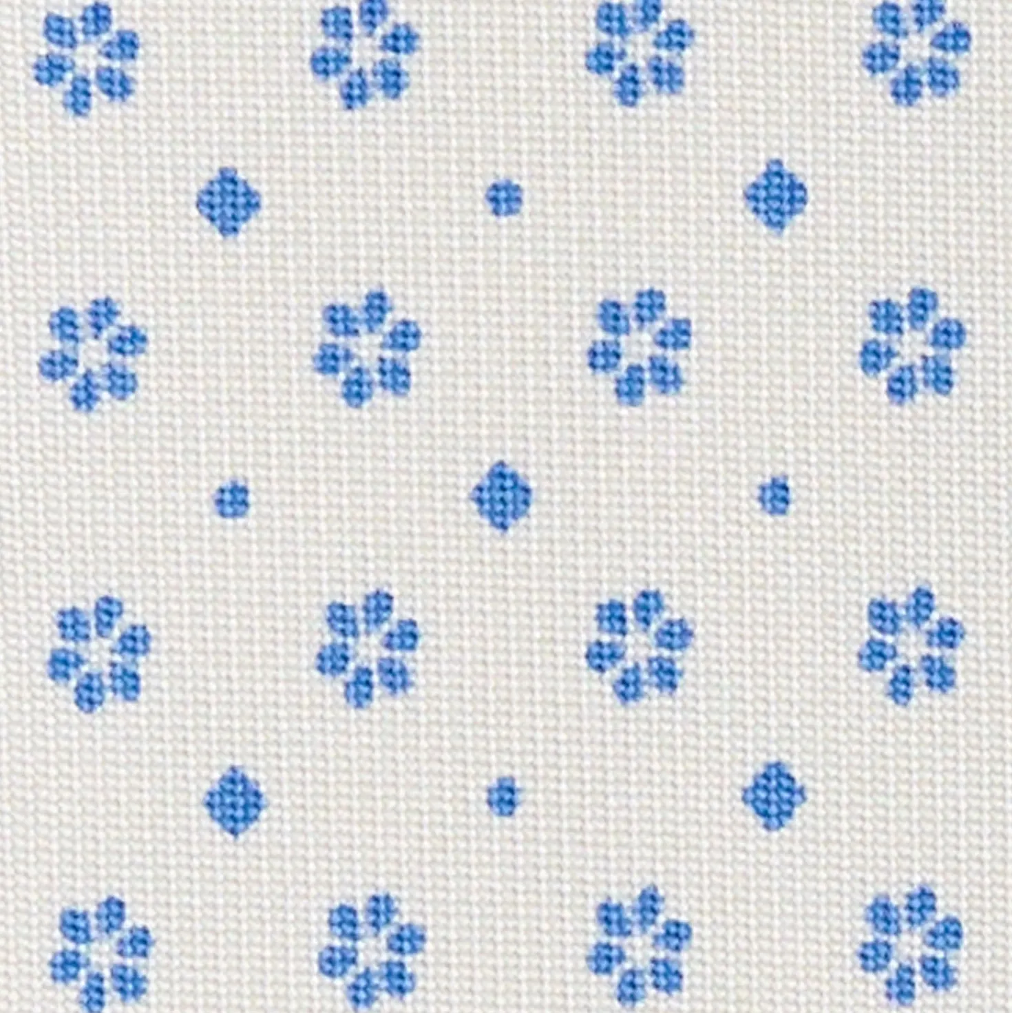 CRAVATTA SARTORIALE CLASSICA IN SETA BIANCA Microfantasia fiore