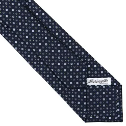 CRAVATTA SARTORIALE CLASSICA IN SETA BLU SCURO Microfantasia fiore
