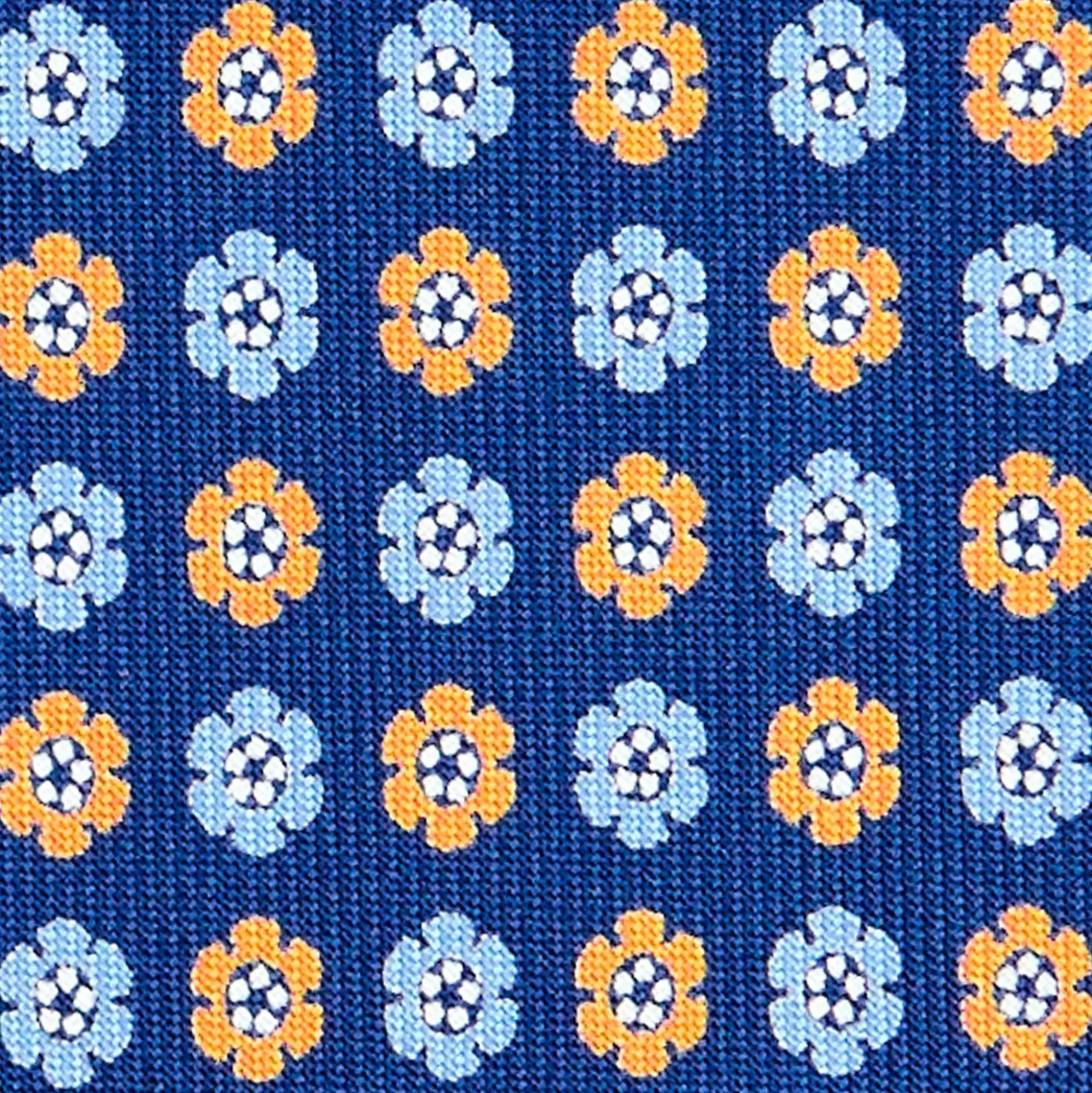 CRAVATTA SARTORIALE CLASSICA IN SETA BLU Microfantasia fiore